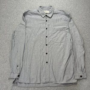 Oliver Spencer Shirt Mens Medium Blue Striped Button Up Casual Long Sleeve